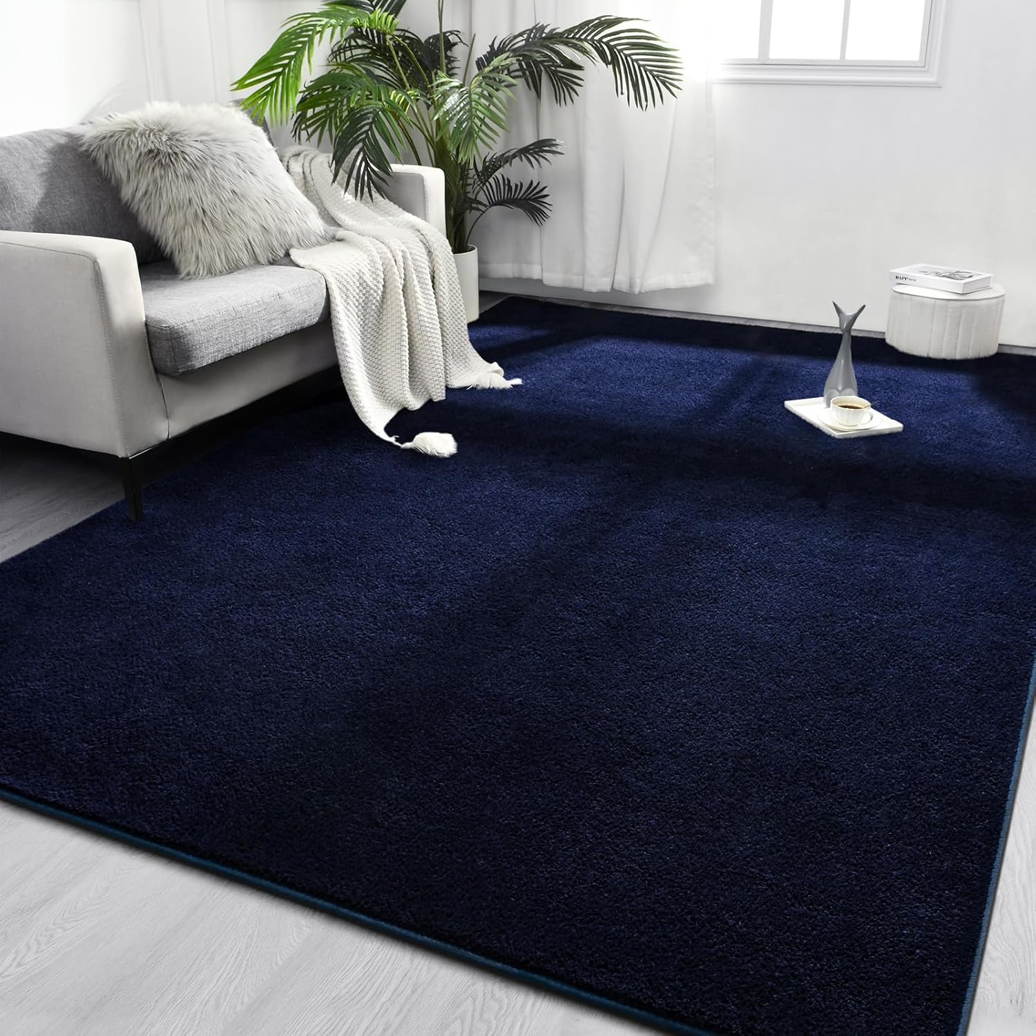 FlyDOIT 5x8 Navy Blue Area Rug for Bedroom and Living Room