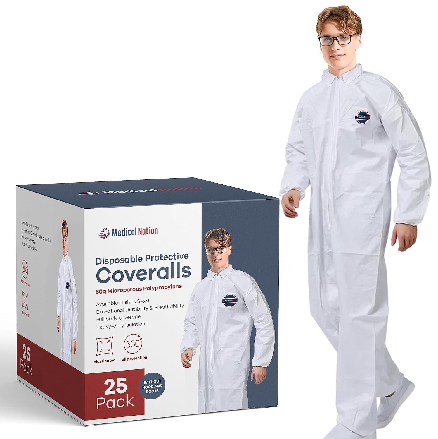 Hazmat Suits Disposable - Heavy Duty Full Body Painters Suit