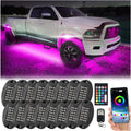 16 Pods Segmented Metal RGB LED Rock Lights Kit for Trucks