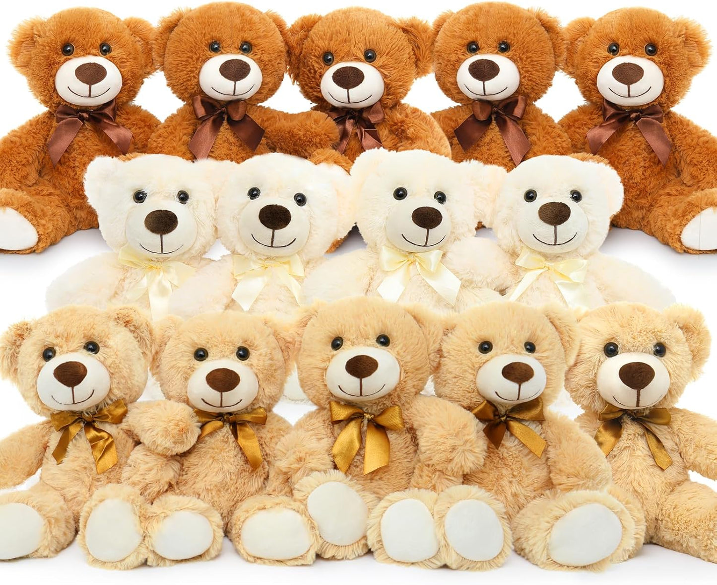 MorisMos 14 Piece Teddy Bears Bulk for Baby Shower Moments