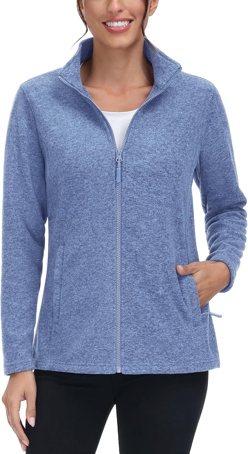 TACVASEN Women's Full Zip Fleece Jacket for Winter Comfort
