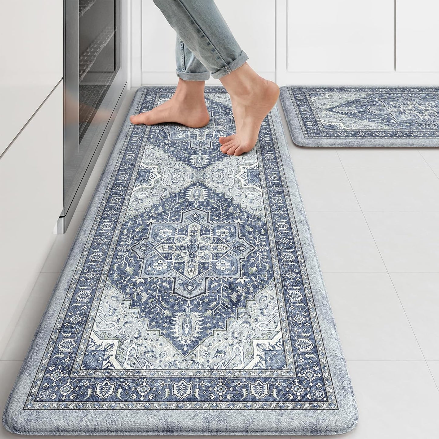 KIMODE Anti Fatigue Kitchen Mat Set for Comfort and Style
