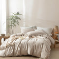 Pinstripe Duvet Cover Queen Size in Grey and White Stripes