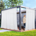 2 Panels Outdoor Sheer Curtains for Patio - Waterproof Privacy Drapes