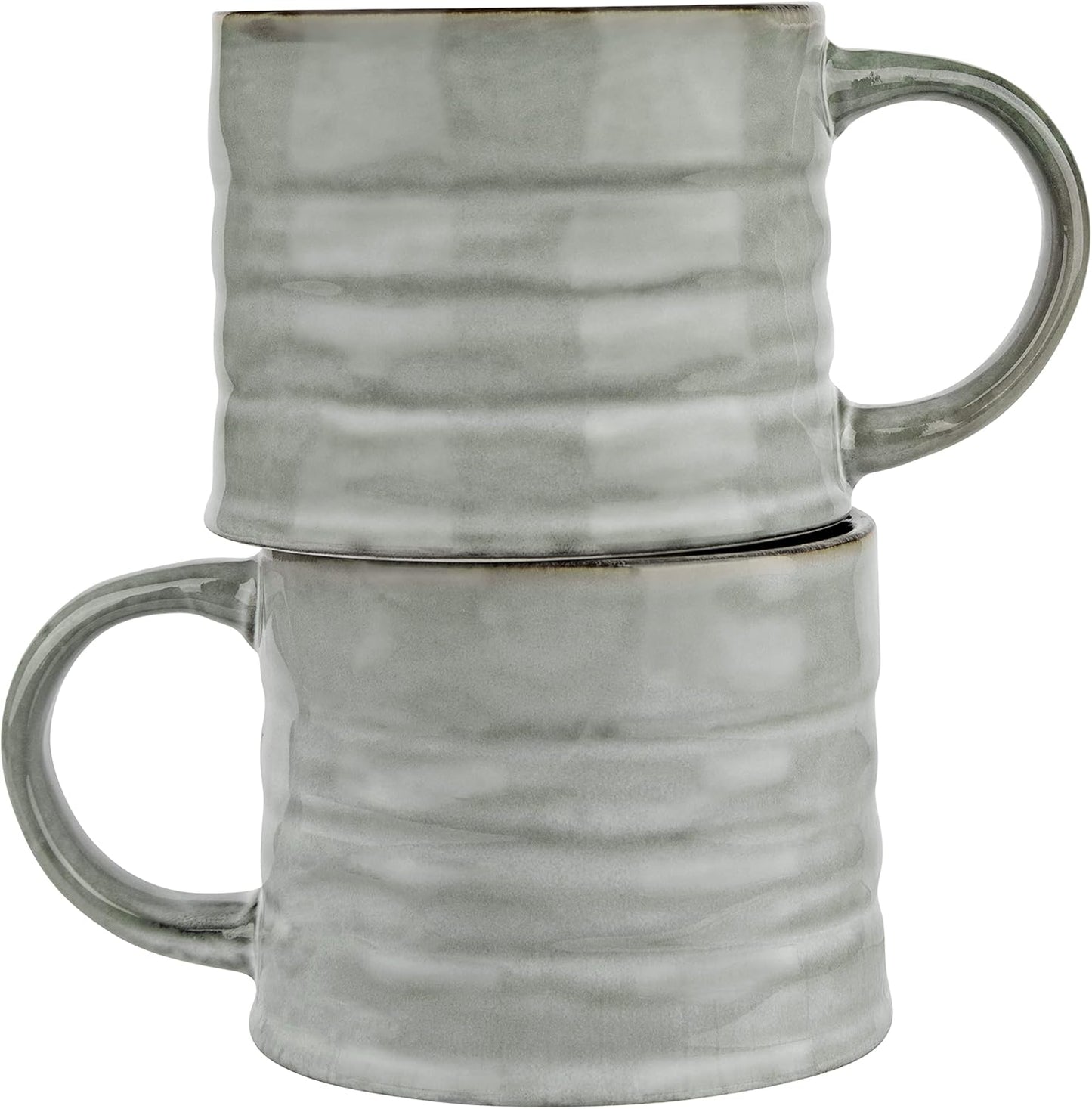 KooK Glazed Coffee Mugs - Microwave & Dishwasher Safe - Set of 2