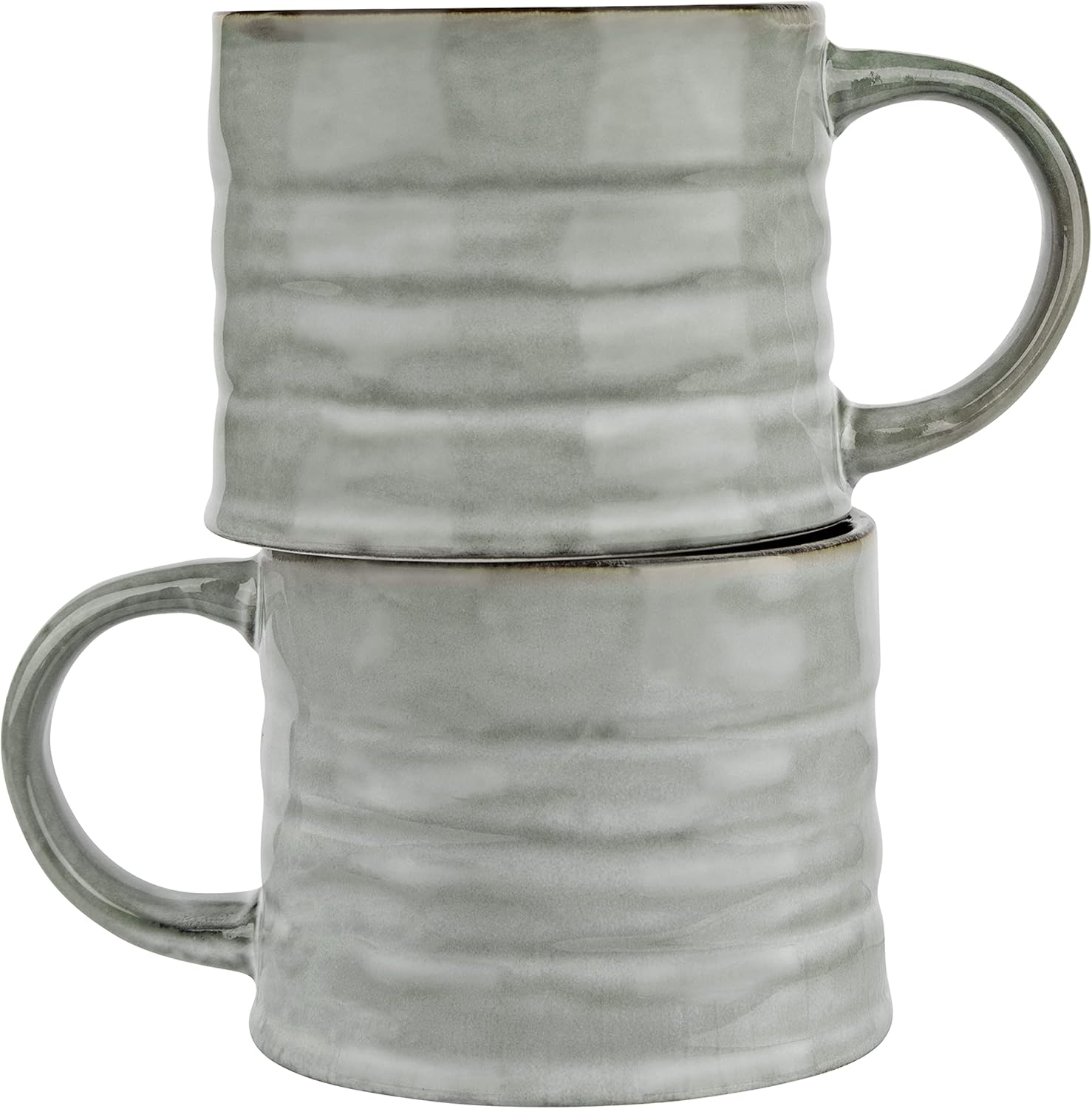 KooK Glazed Coffee Mugs - Microwave & Dishwasher Safe - Set of 2