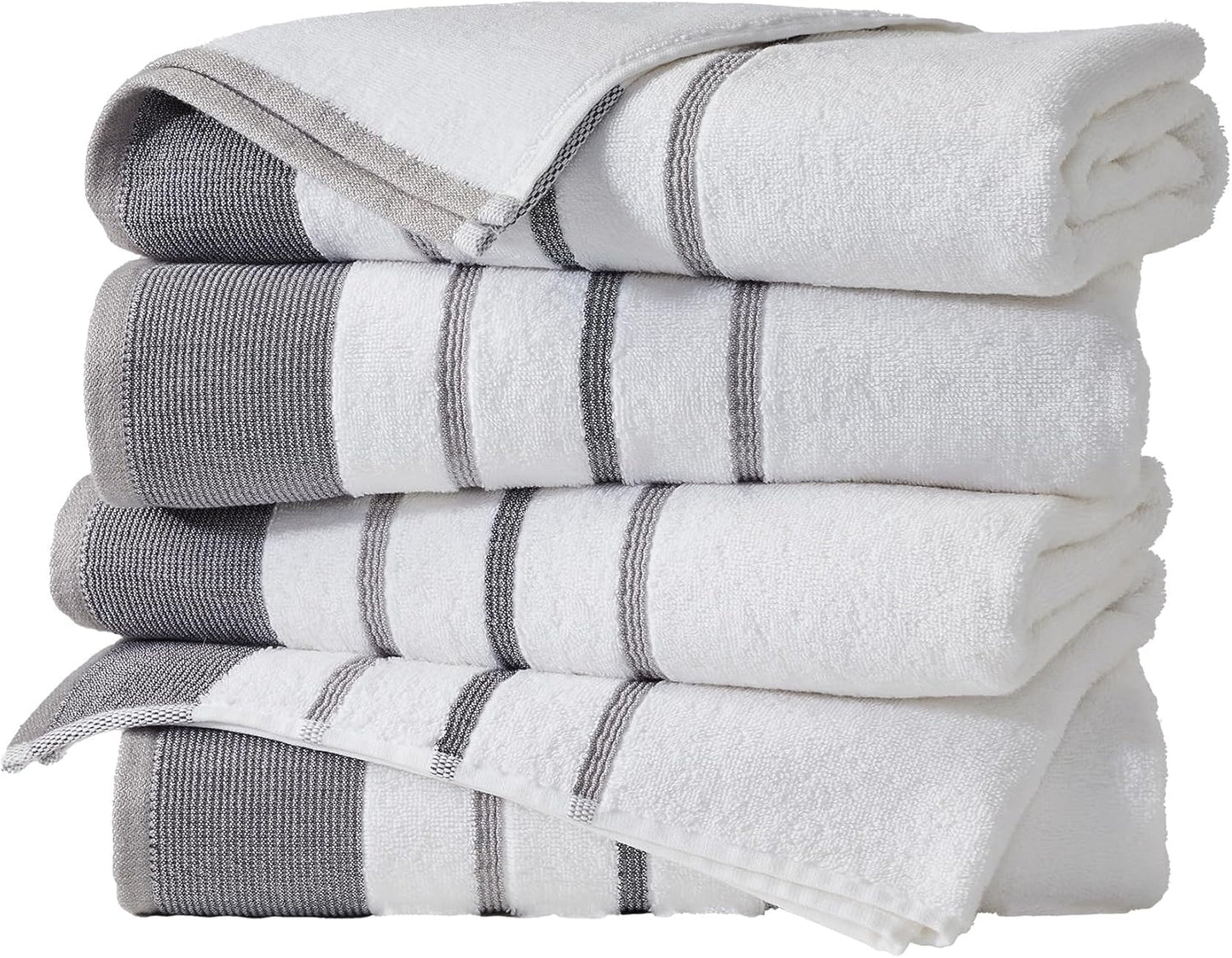 Luxurious Decorative Bath Towel Set - Ultra-Soft Cotton 4 Pack