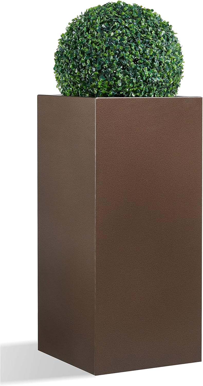 Wallowa Metallic Heavy Tall Outdoor Indoor Planter Box 30H