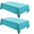 Fitable Faux Linen Tablecloths for Rectangle Tables - 2 Pack Teal