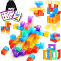 TOY Life 64PCS Magnetic Blocks for Kids Ages 4-8 - Colorful Clear