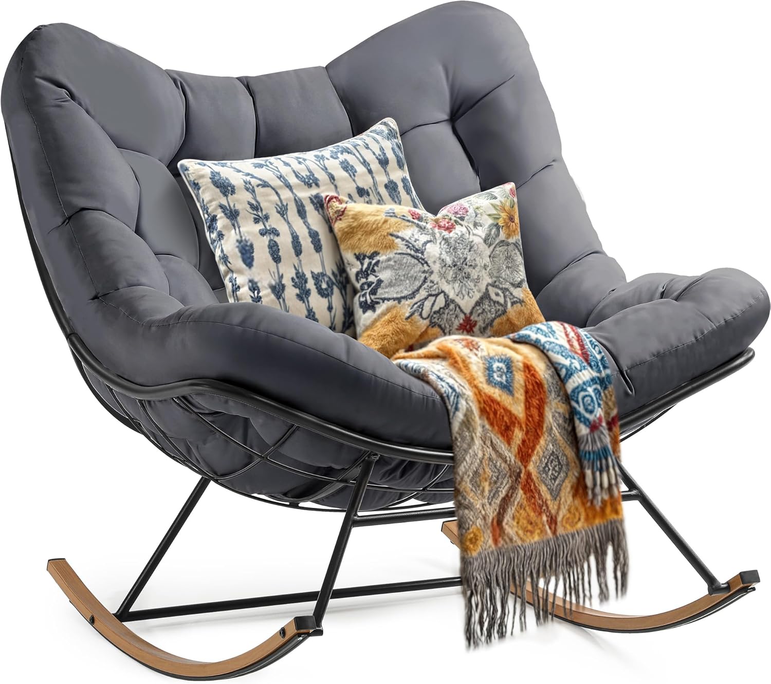 YITAHOME Oversized Rocking Papasan Chair - Ultimate Comfort