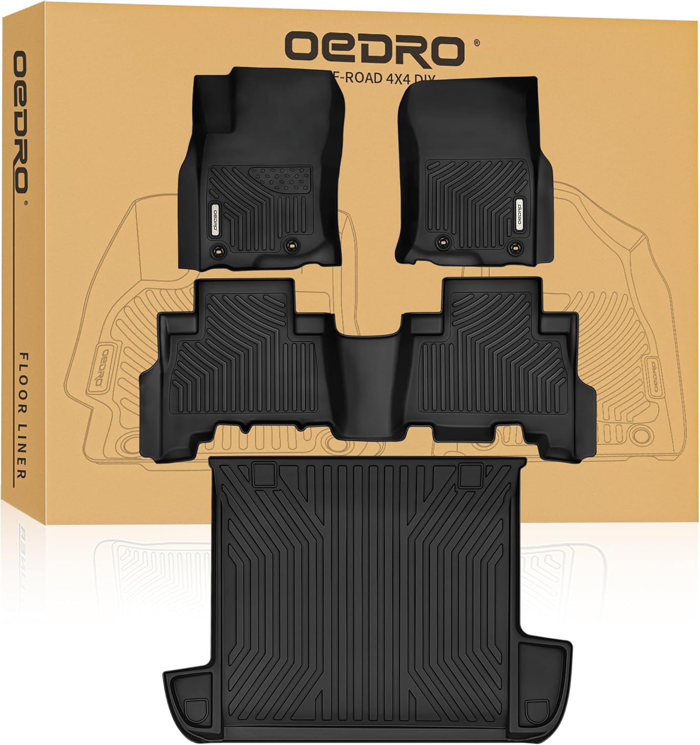 Custom Fit TPE All Weather Floor Mats for Toyota 4Runner 2013-2024
