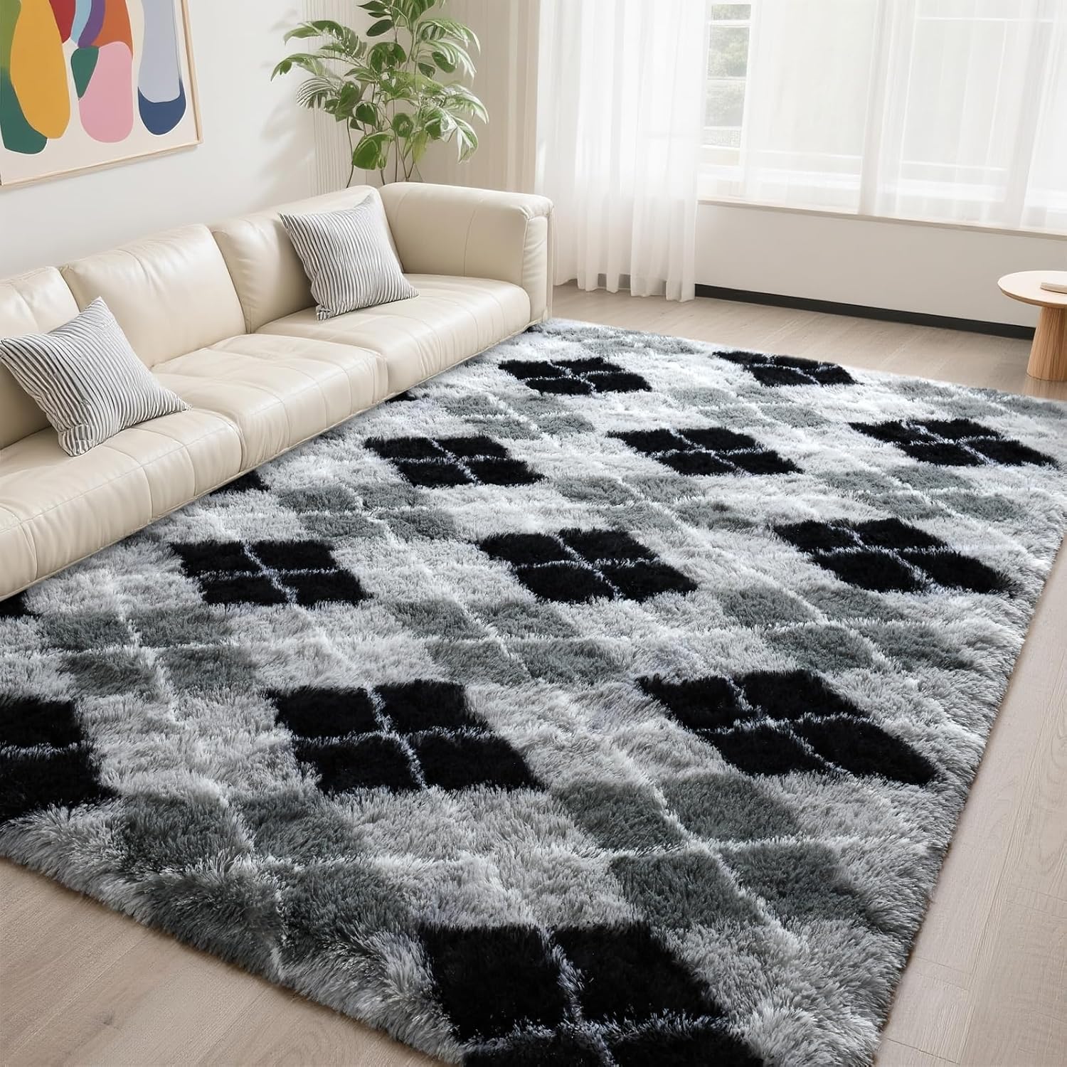 DweIke 6x9 Geometric Area Rugs for Living Room and Bedroom