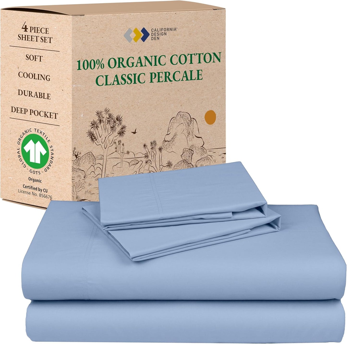 California Design Den Full Size Bed Sheets Set - Soft Organic Cotton