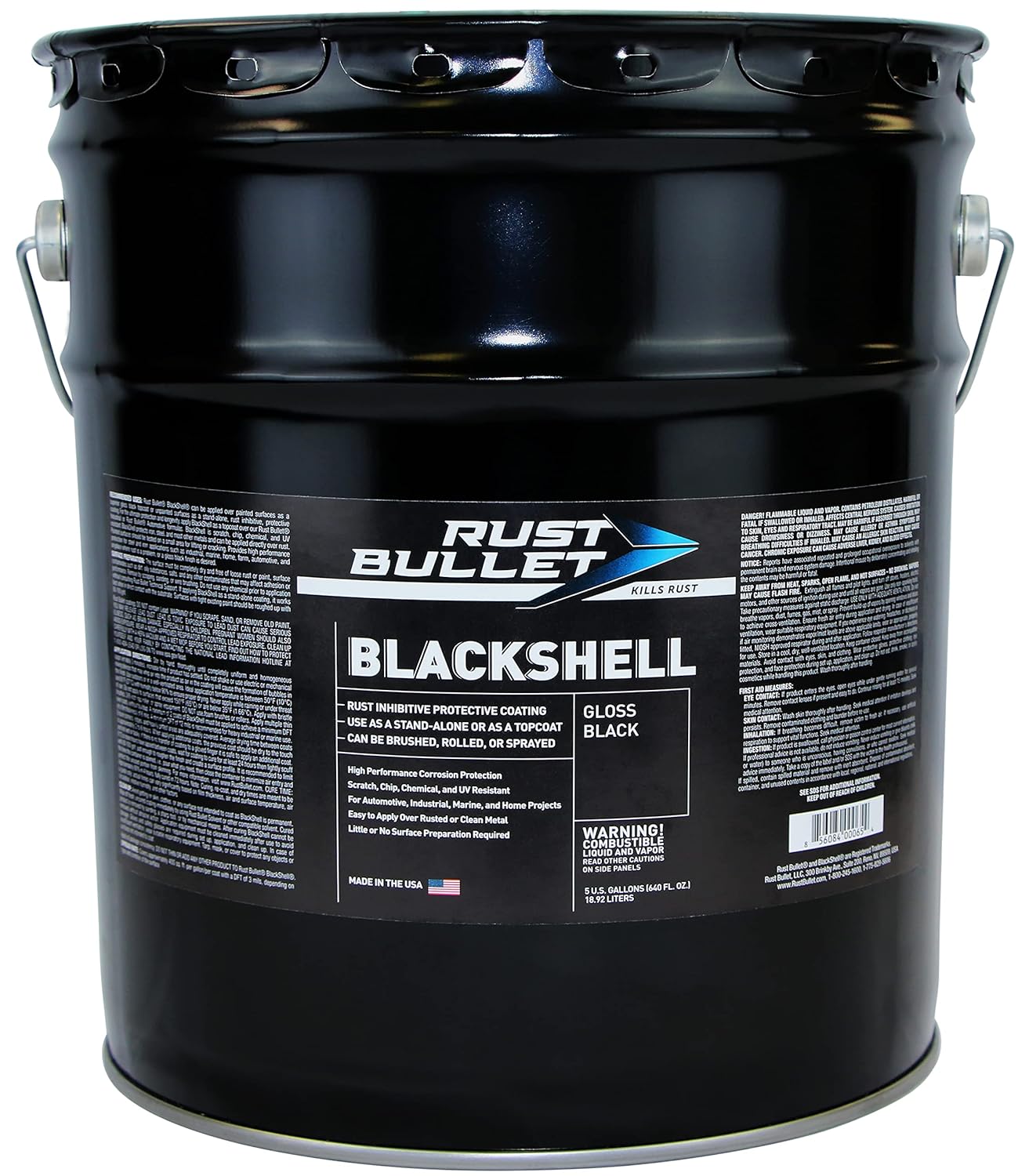 RUST BULLET BlackShell - Gloss Black 5 Gallon Rust Proofing Paint