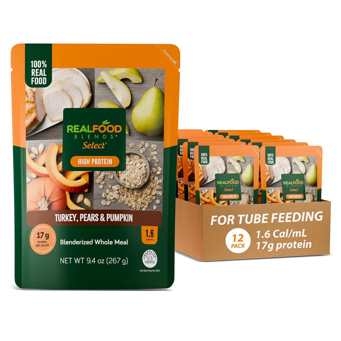 Real Food Blends Select Turkey, Pears & Pumpkin Pureed Meal