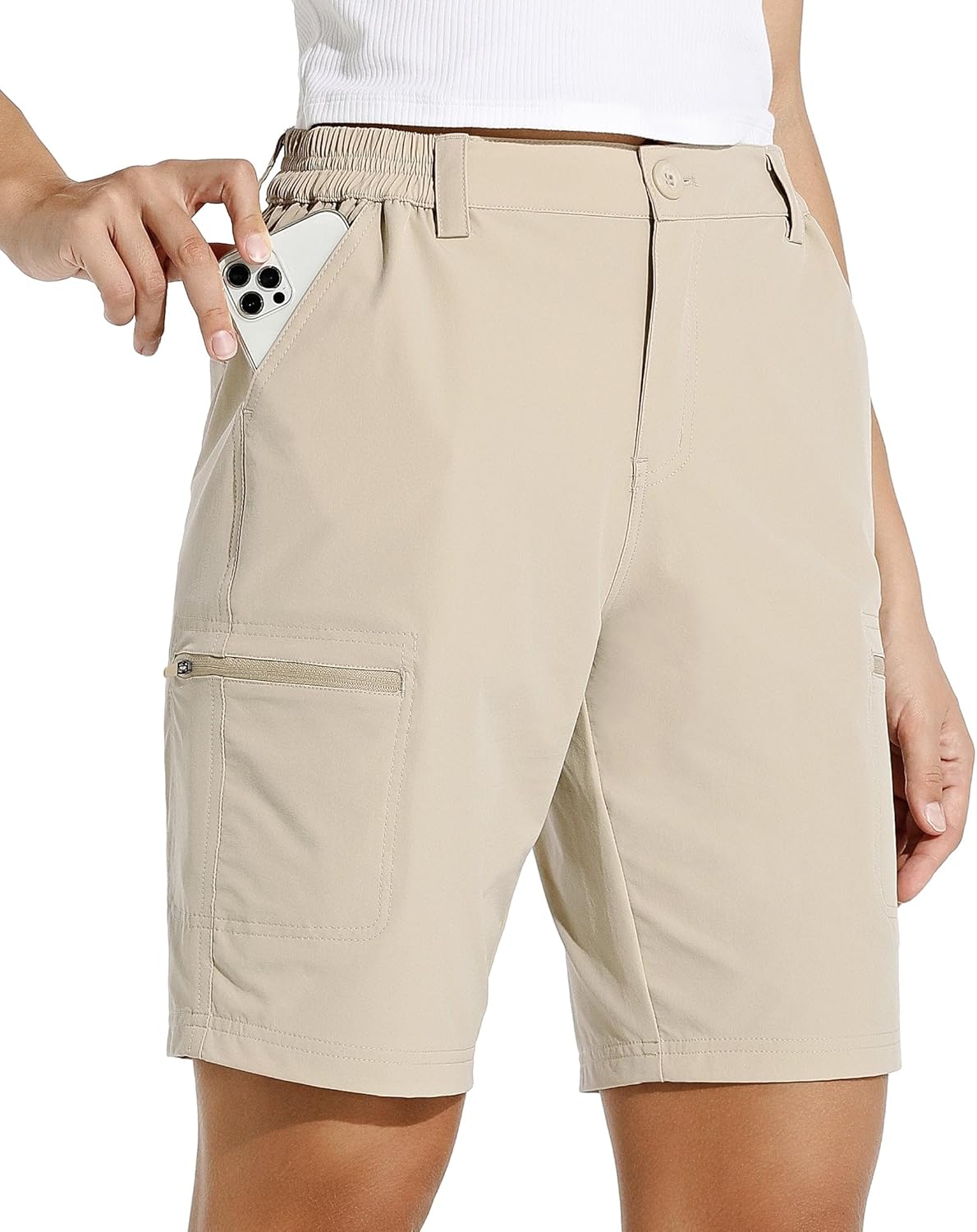Willit Women's 10in Hiking Cargo Shorts for Active Summer Fun