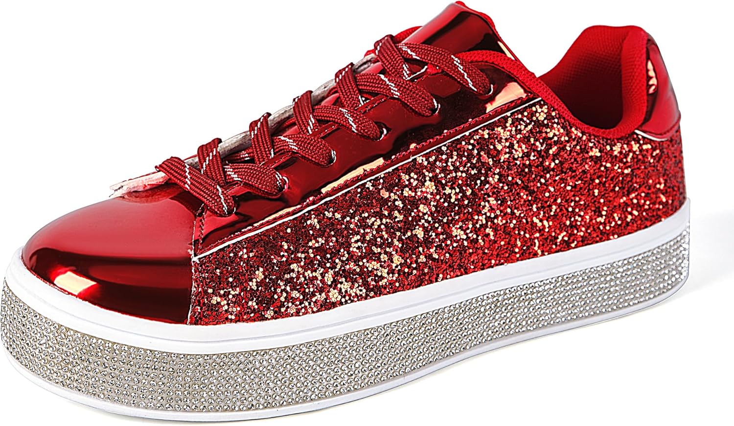 UUBARIS Women's Glitter Tennis Sneakers for Sparkly Style