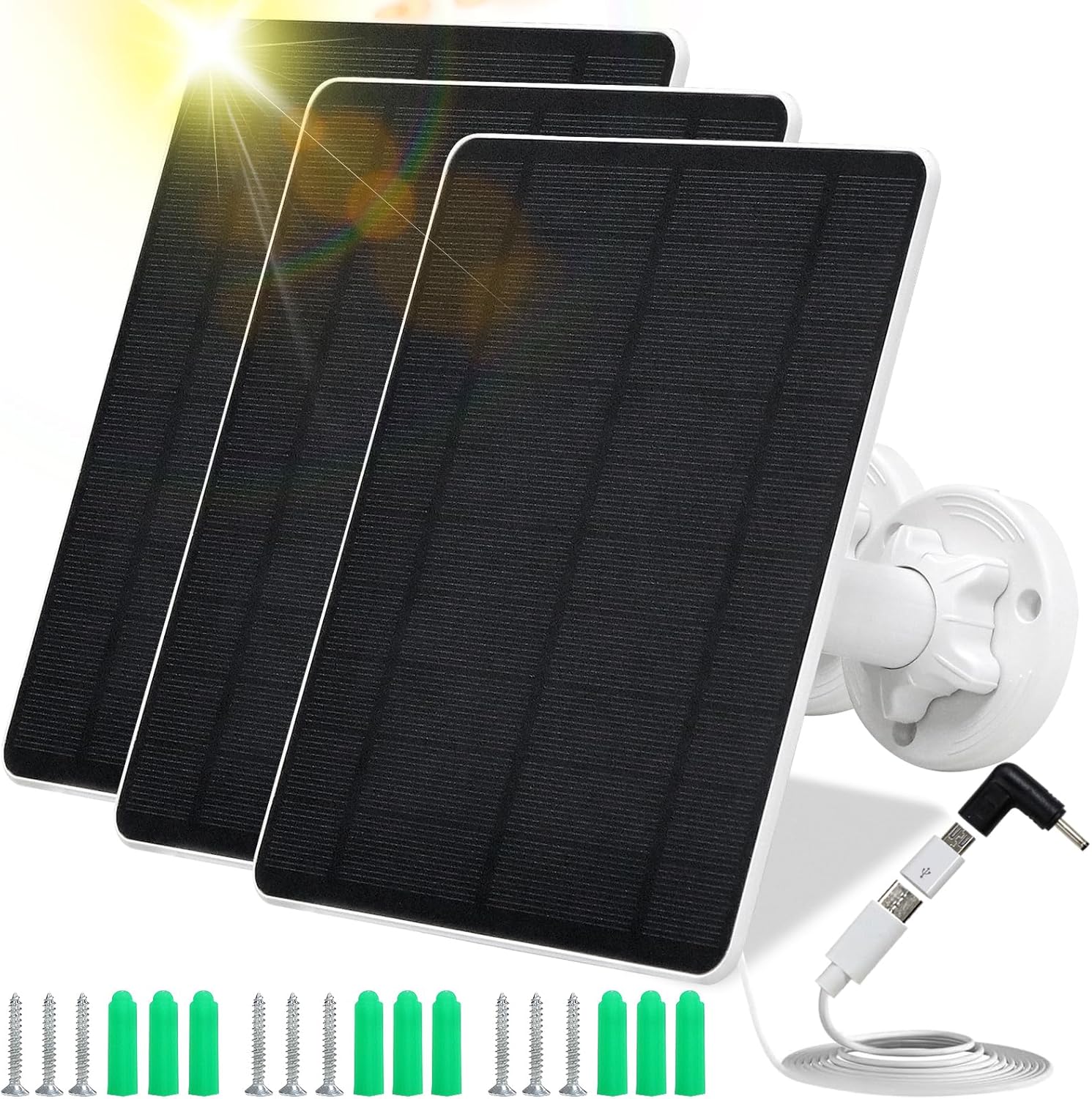 5W Solar Panel for Security Cameras with Adjustable Mounting