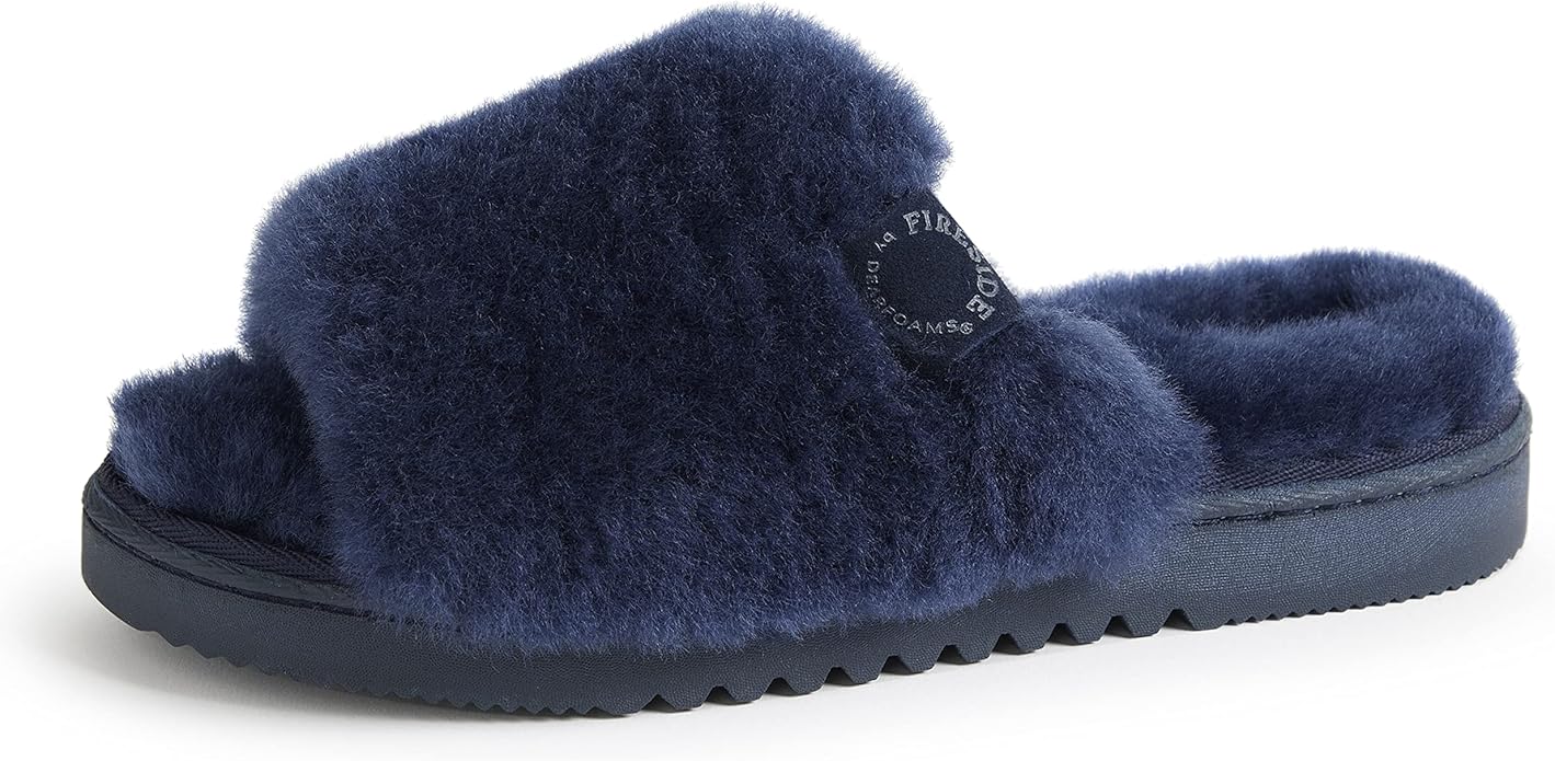 Dearfoams Women's Fireside Cairns Shearling Slide Slipper