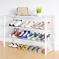 Smiry Shoe Rack 3 Tier Long Bamboo Shoe Organizer - Stackable Wooden