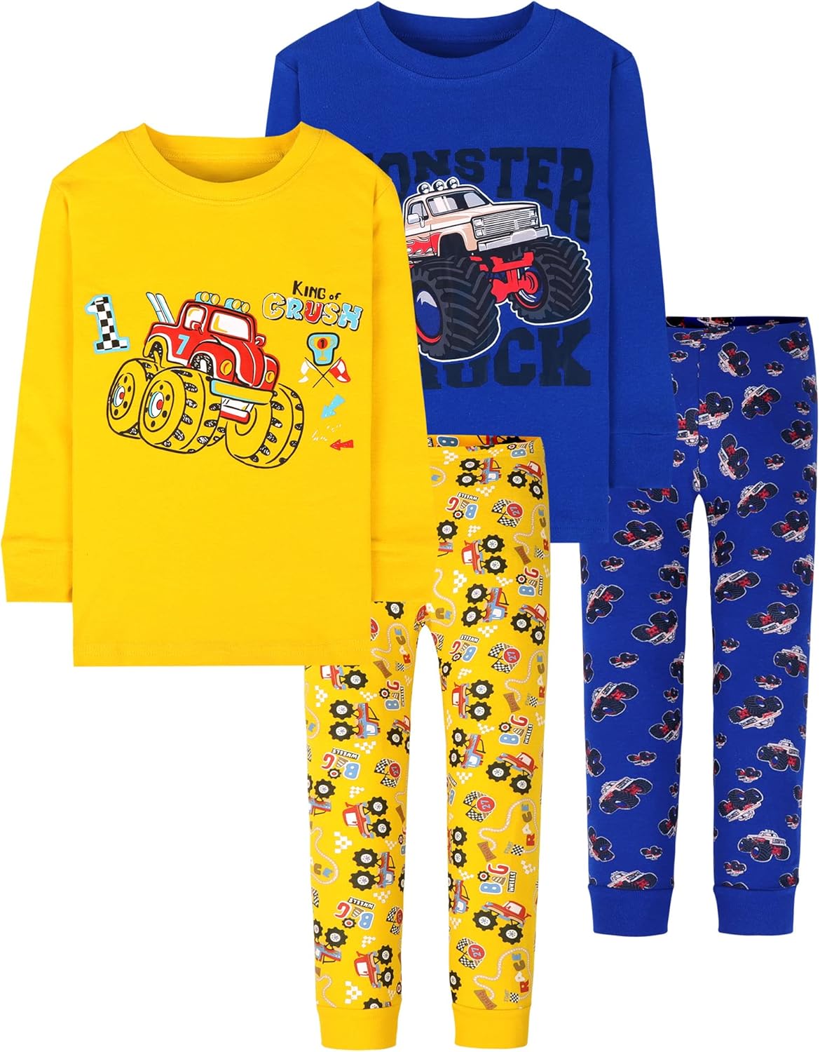 Boys Long Sleeve Pajamas Set for Ages 18 Months to 12 Years