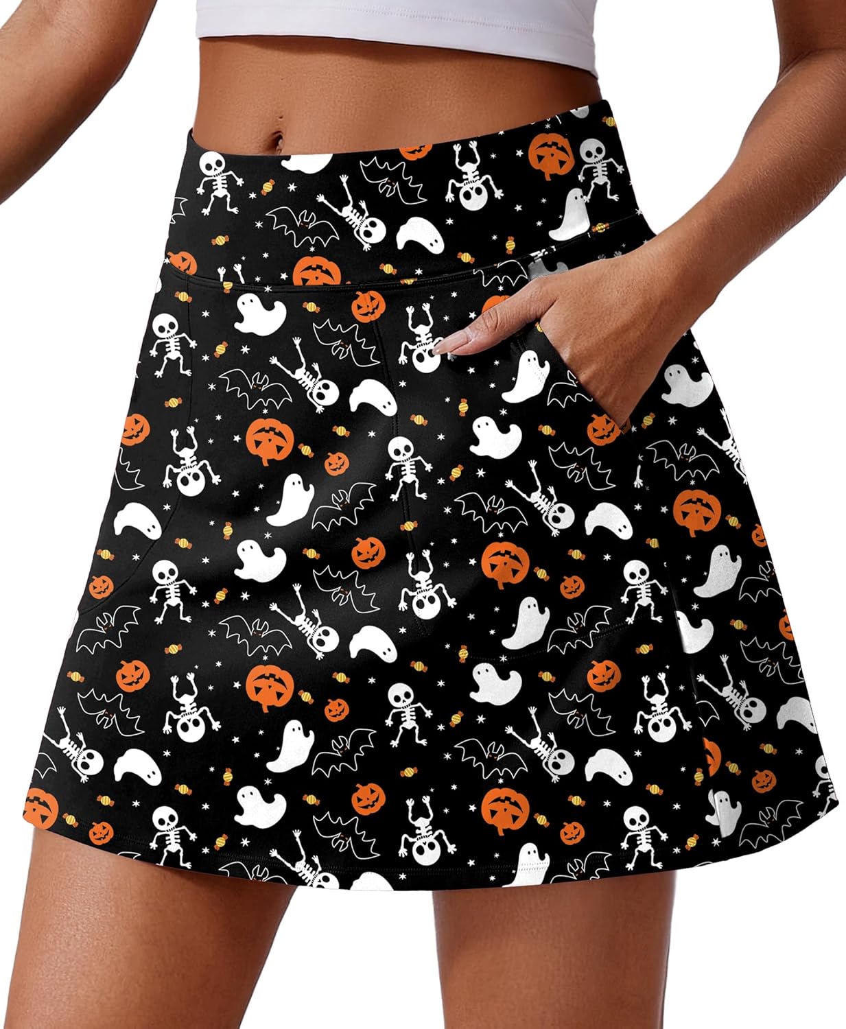 PINSPARK 18 in Golf Skorts for Women with 4 Pockets and UPF 50