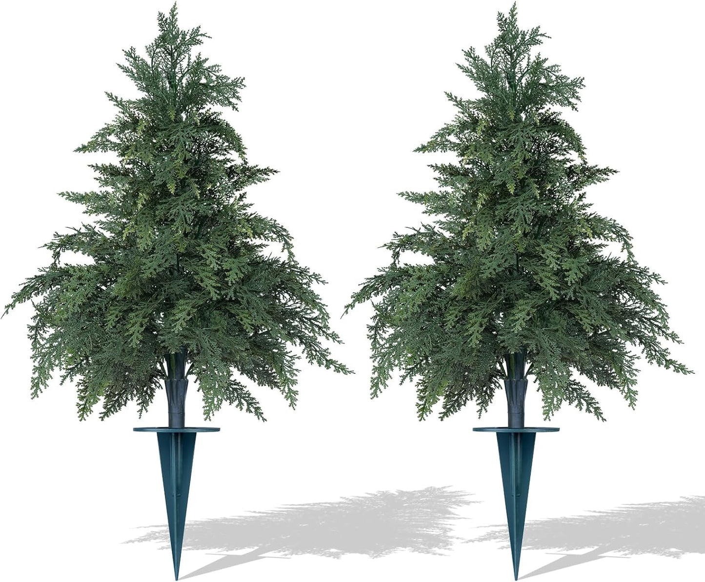 Artificial 24in Cypress Topiary Trees for Indoor Outdoor Use