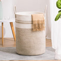 Woven Rope Laundry Hamper Basket 58L Tall Round Hamper - Natural