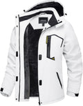 Womens Waterproof Winter Ski Jacket with Fleece Lining - Warm Hooded