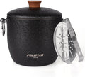 POLIVIAR Ice Bucket 2.5L Double Wall with Lid and Tong - Insulated Bar