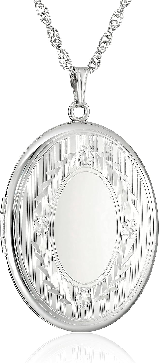 Sterling Silver Extra-Large Personalized Photo Locket Necklace