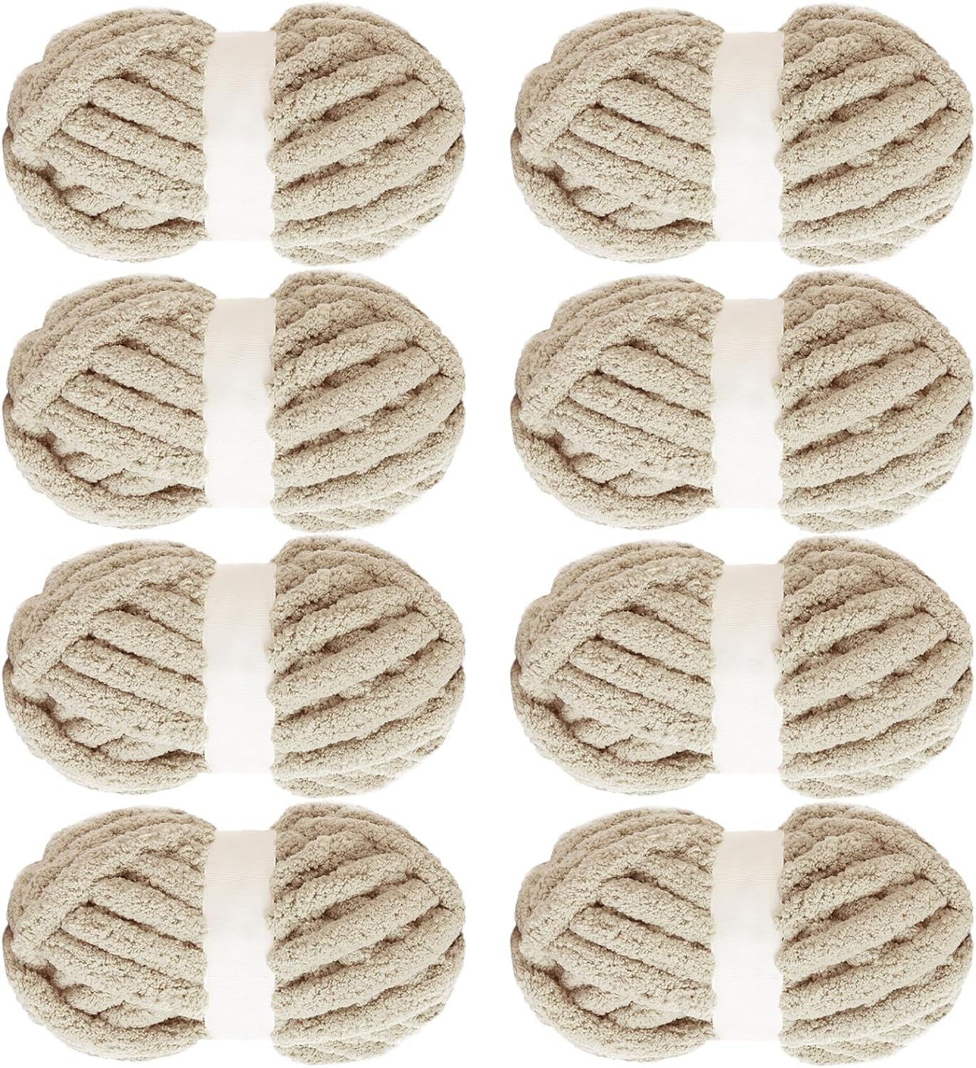 MABOZOO Chunky Chenille Yarn 8 Pack for Cozy Knitting Projects