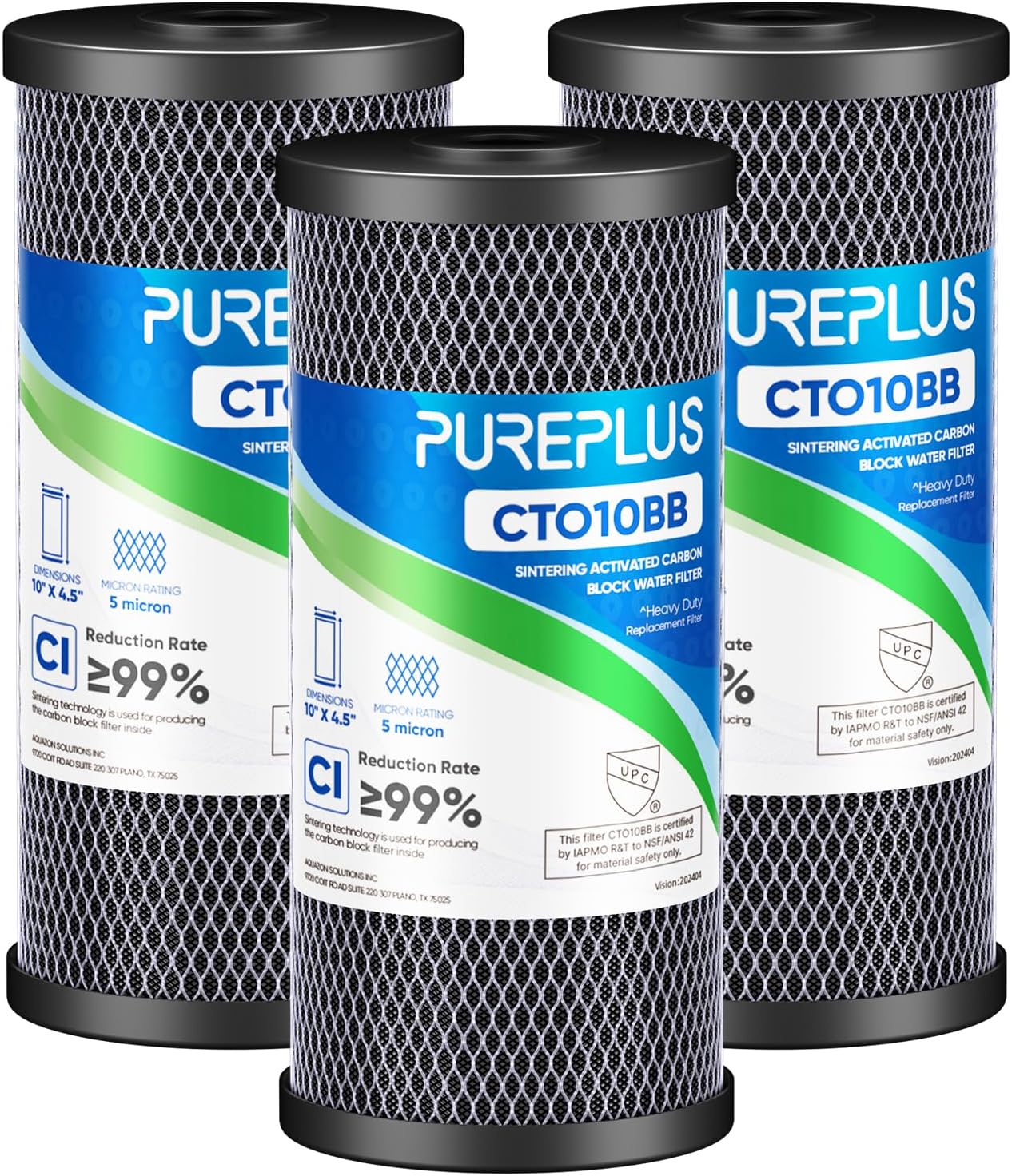 PUREPLUS Coconut Shell Water Filter Cartridge for Clean Water