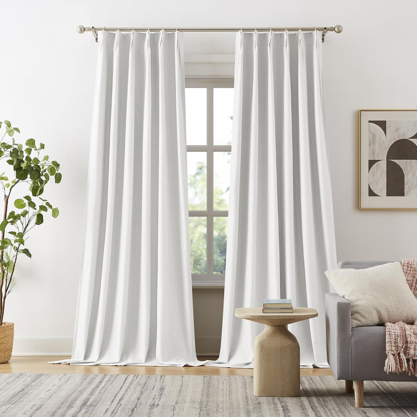 DUALIFE White Blackout Curtains for Elegant Living Spaces