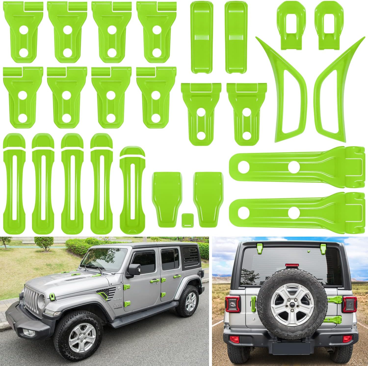 26PCS Full Set Exterior Decoration Trim Kit for Jeep Wrangler