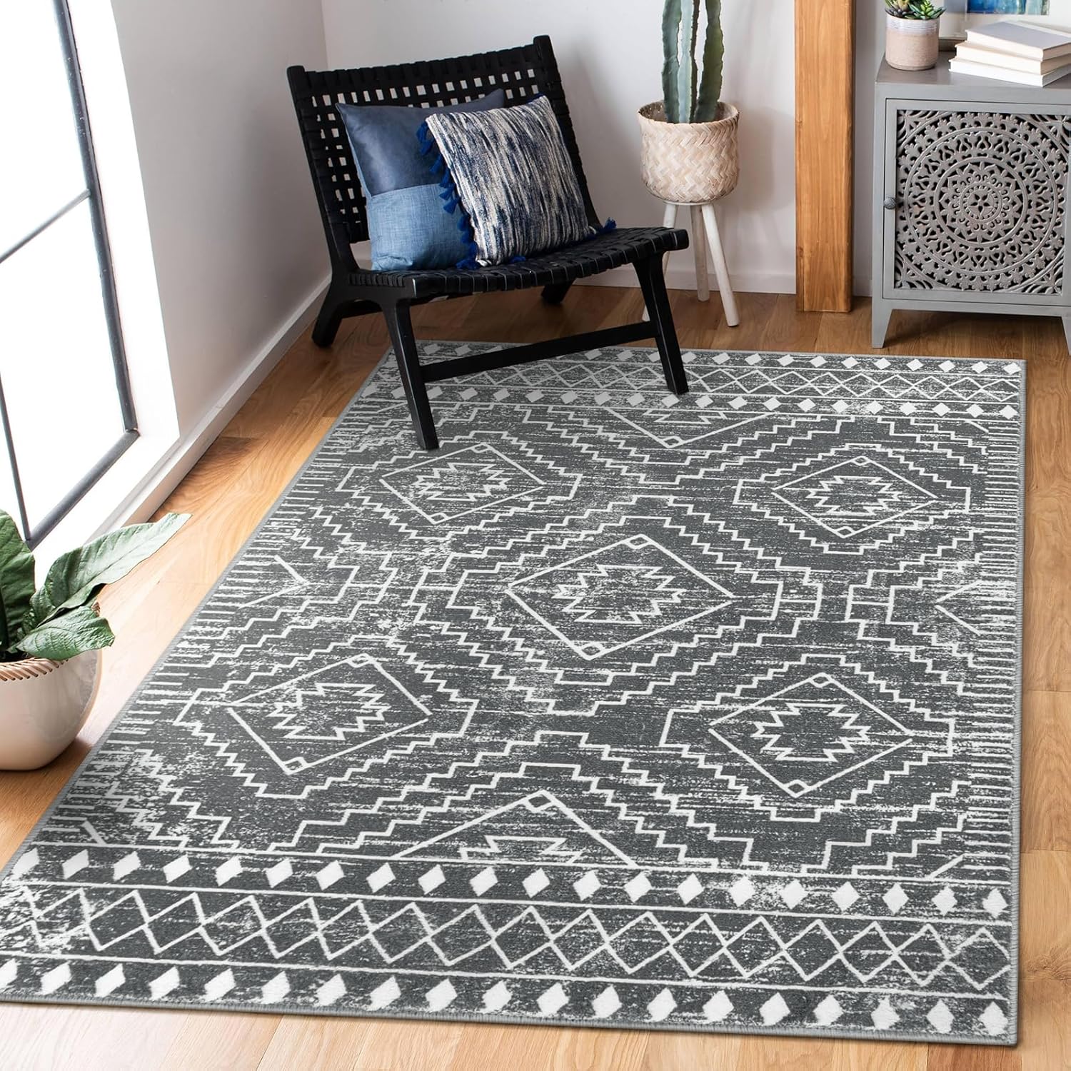 Wonnitar Moroccan 3x5 Washable Area Rug for Stylish Spaces