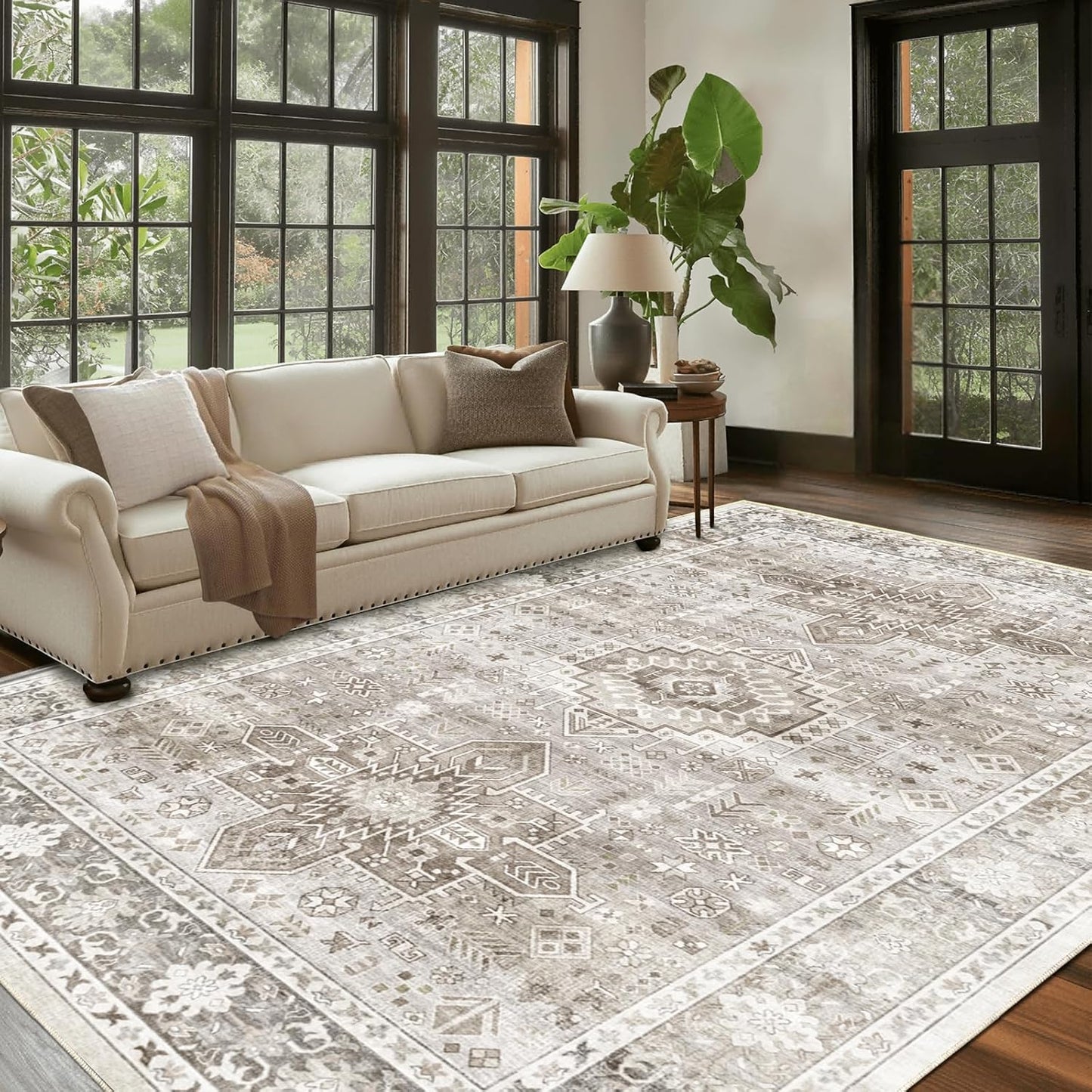 Soft Boho Vintage 5x7 Area Rugs for Living Room and Bedroom