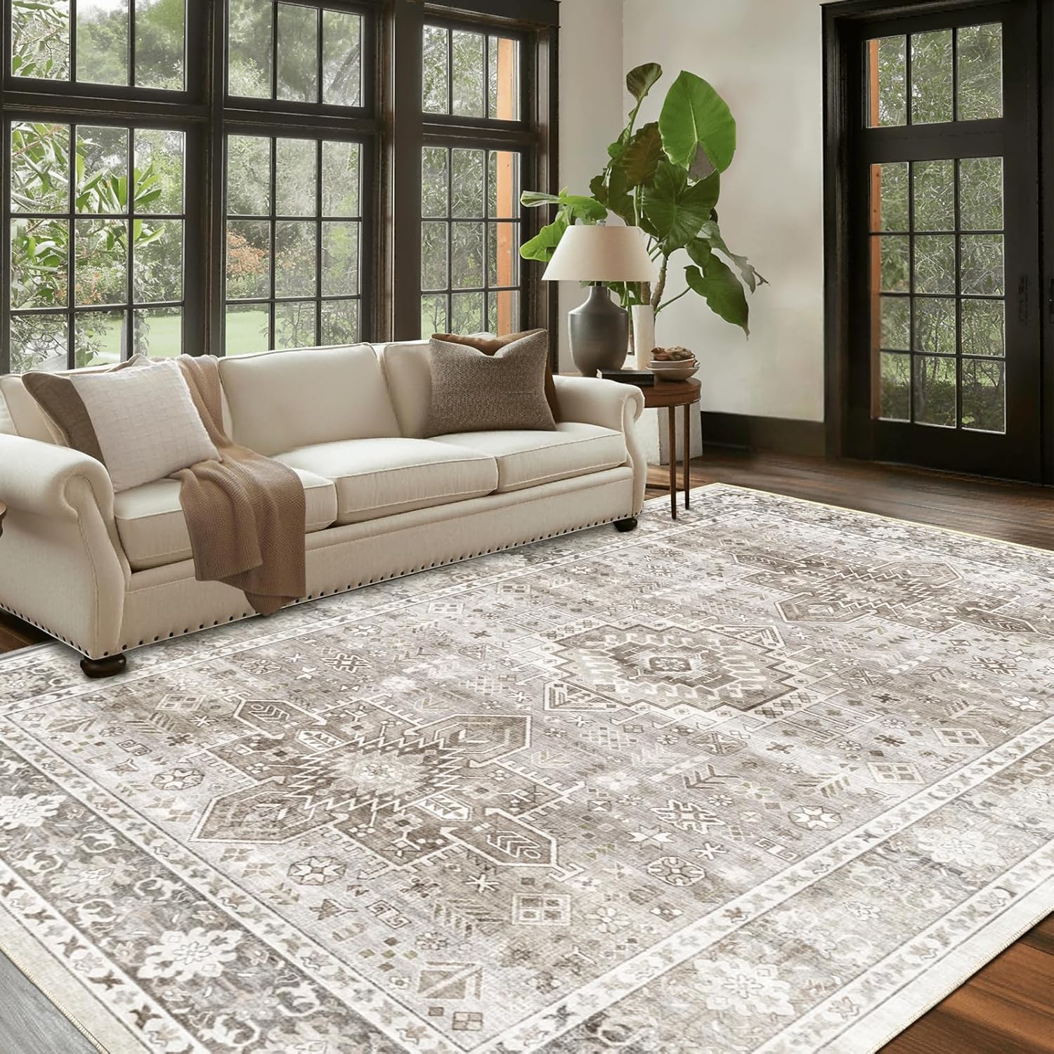 Soft Boho Vintage 5x7 Area Rugs for Living Room and Bedroom