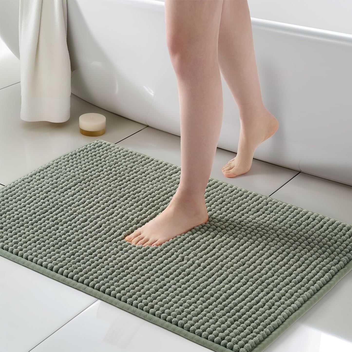 Thick Chunky Chenille Bathroom Rugs for Ultimate Comfort