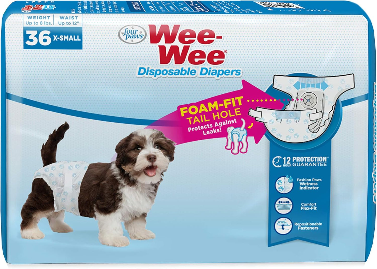 Four Paws Super Absorbent Dog Potty Training Diapers for Small Dogs