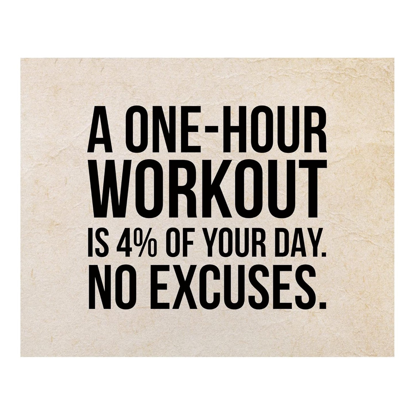1 Hour = 4% Day! Motivational Fitness Art, Home Gym Decor - Unframed 10x8