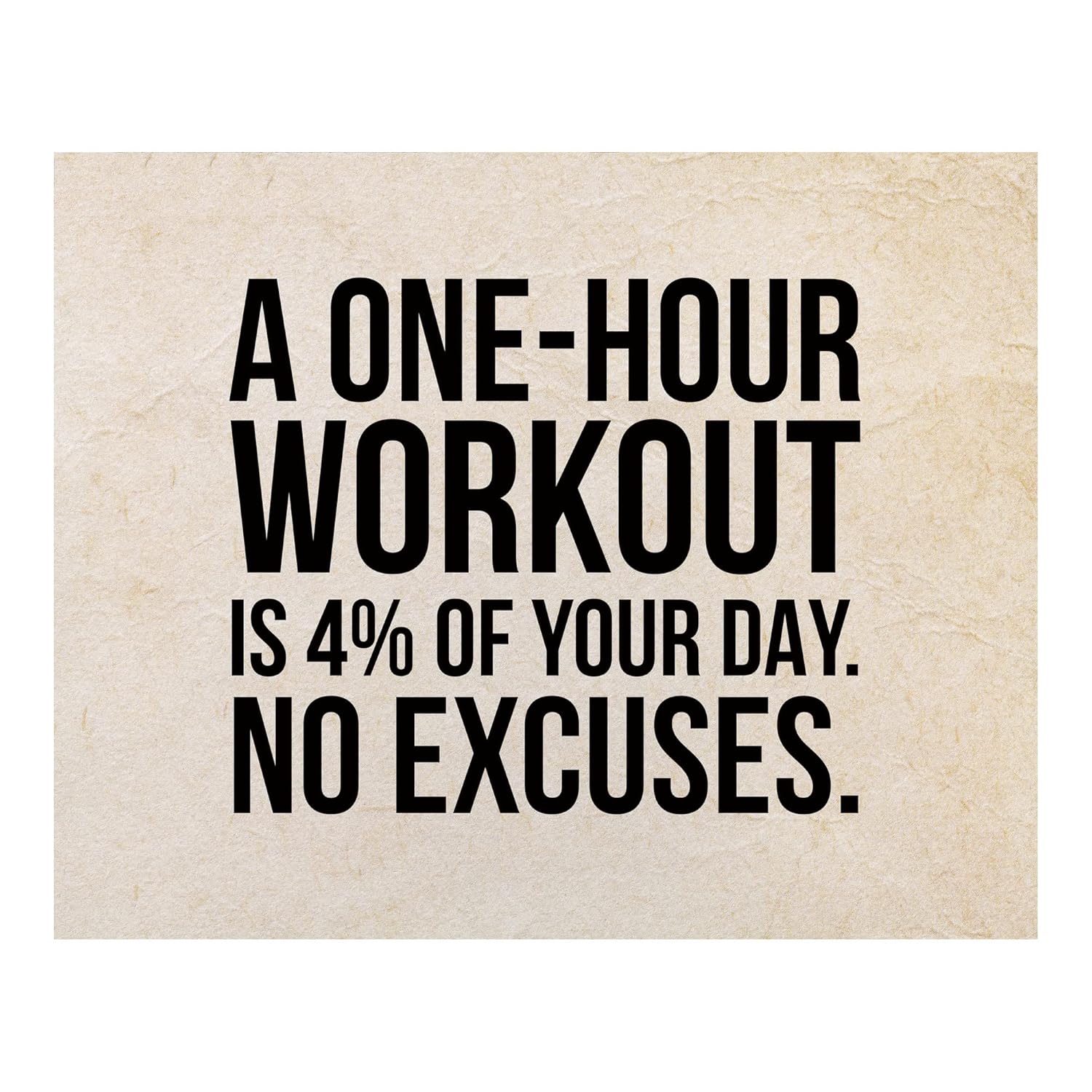 1 Hour = 4% Day! Motivational Fitness Art, Home Gym Decor - Unframed 10x8