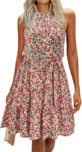 Newshows Womens Halter Sundress 2025 - Flattering Belted Beach Dress