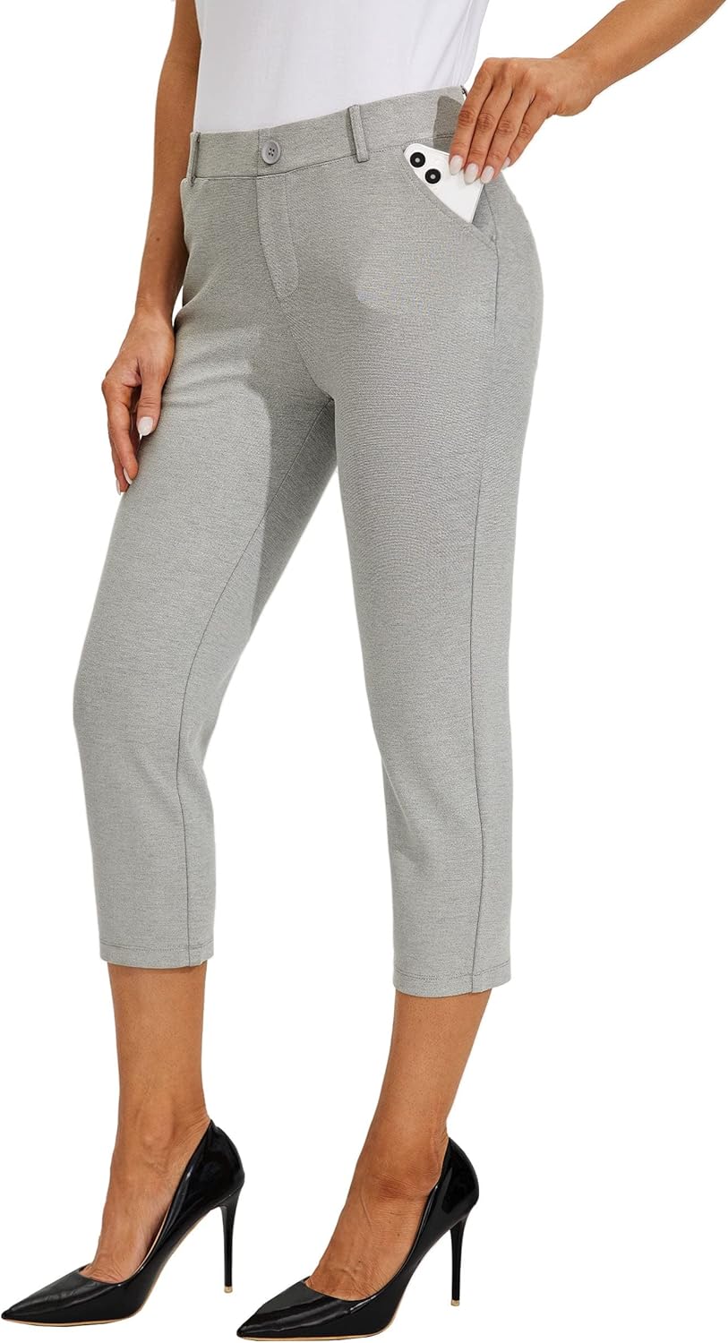 Willit Women's Capri Pants for Yoga and Office Wear Comfort