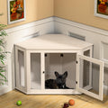 Corner Dog Crate Furniture for Small Medium Dogs, Stylish Design
