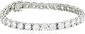 Sterling Silver Tennis Bracelet with Round Cut Cubic Zirconia - 8in