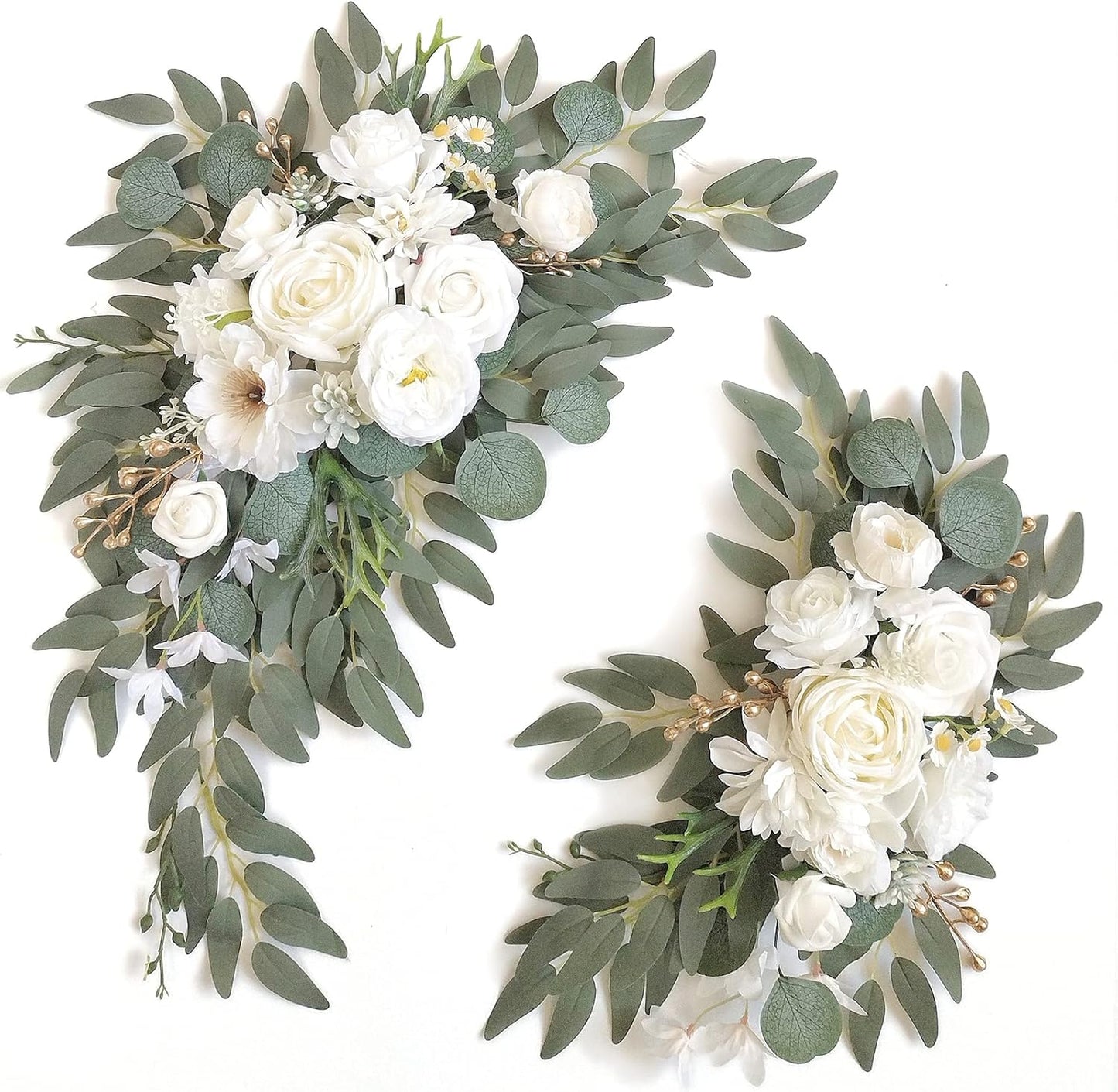 Faux Arch Flower Swag Set of 2 for Wedding Decor and Signs