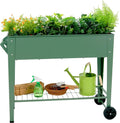 Raised Garden Bed with Legs and Wheels Removable - Compact Metal
