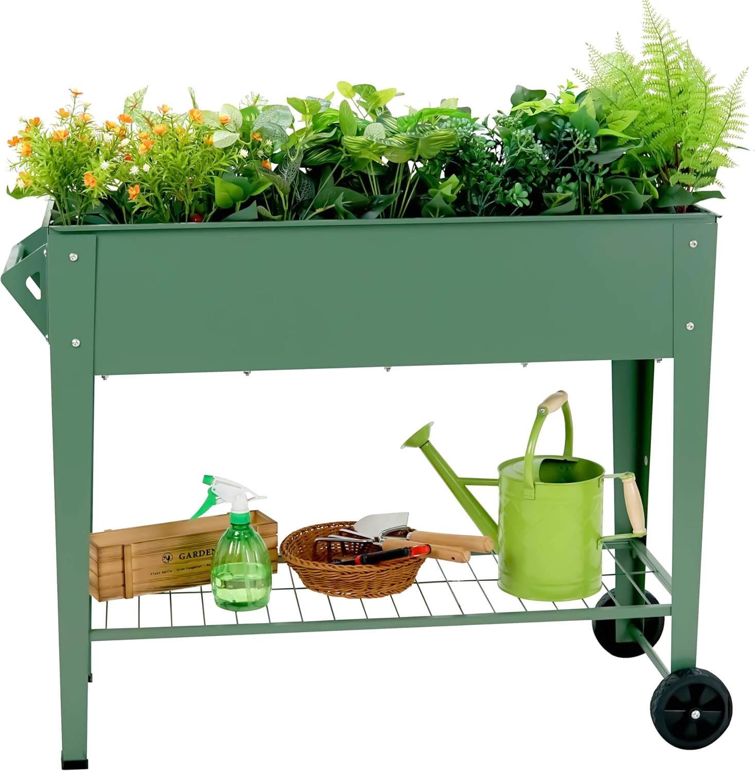 Raised Garden Bed with Legs and Wheels for Easy Planting